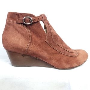 Coclico "Kita" Booties Rust Colored Suede Wedge